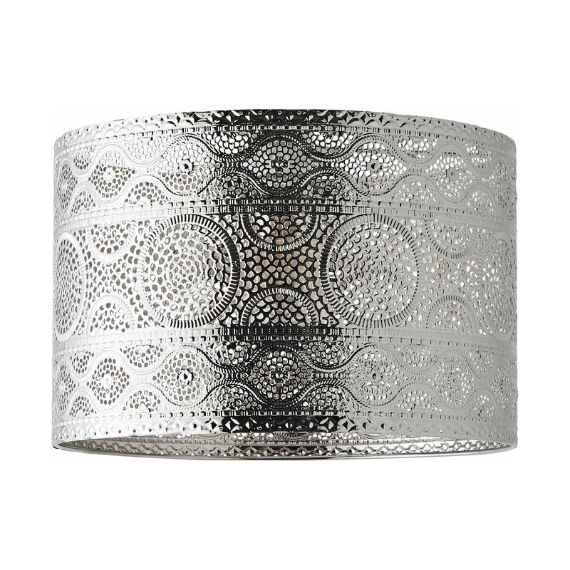 Moroccan Style Pendant Shade in Silver