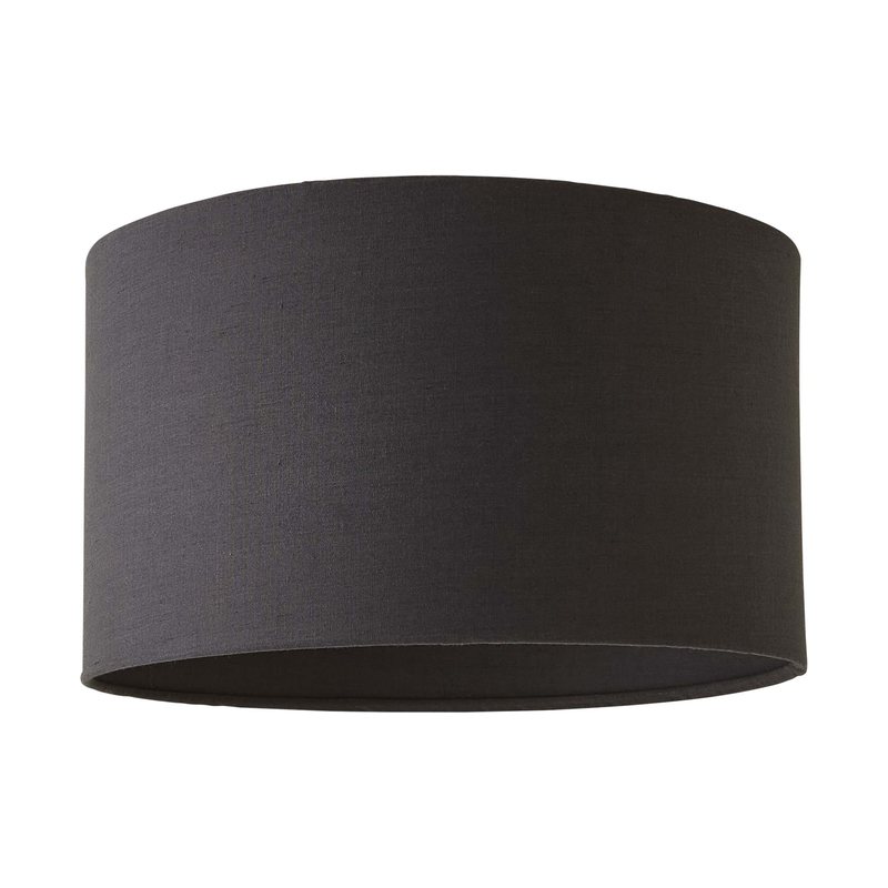Fabric Drum Shade in Charcoal