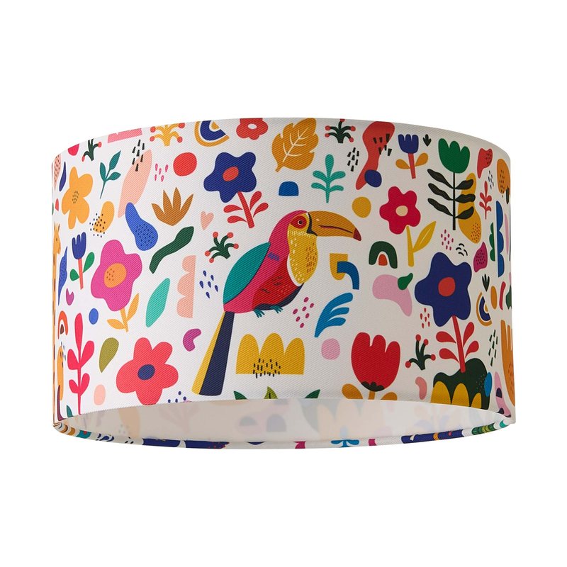 Floral Print Drum Shade in Multicolour