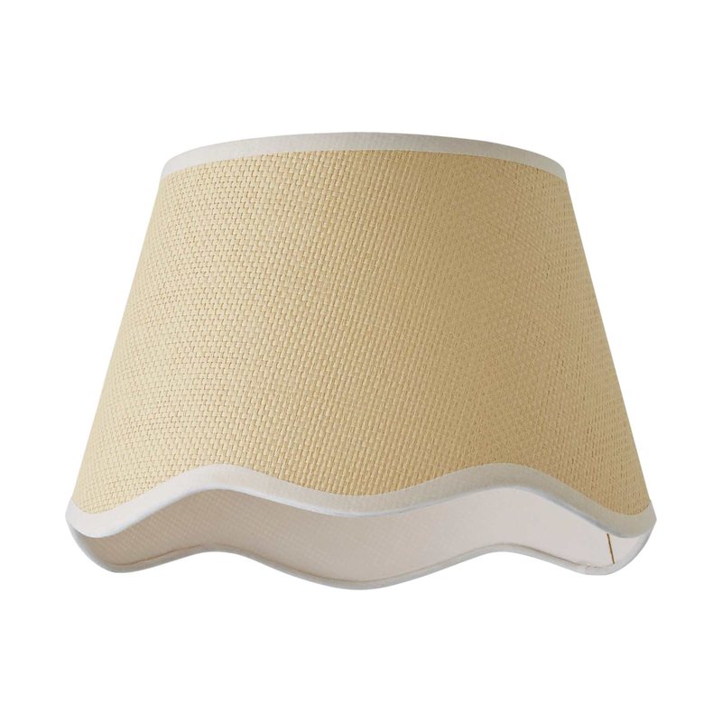 Scallop Shade with White Trim in Natural