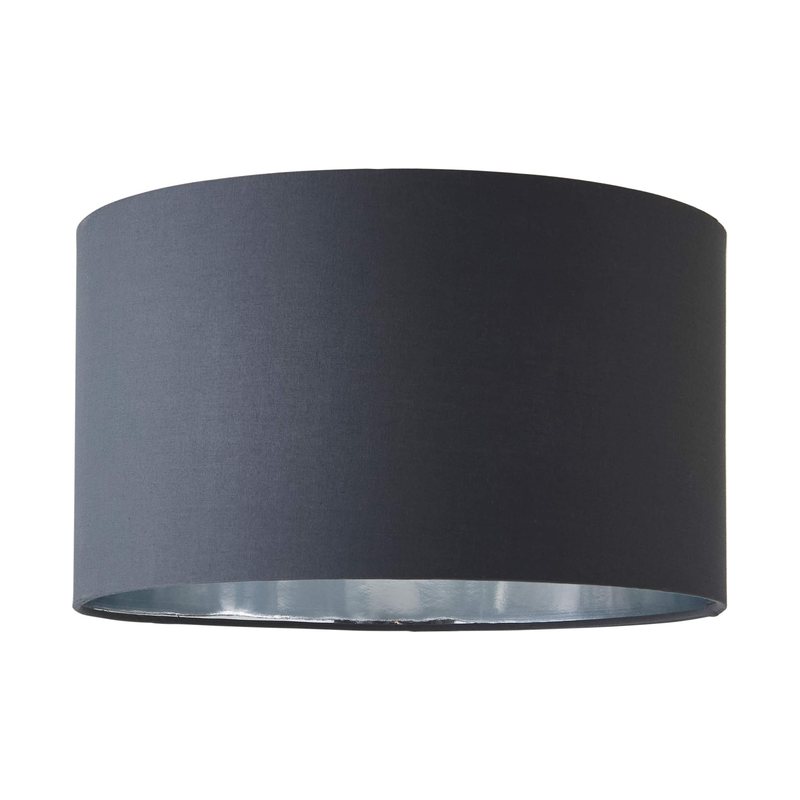 Drum Shade with Chrome Inner in Charcoal