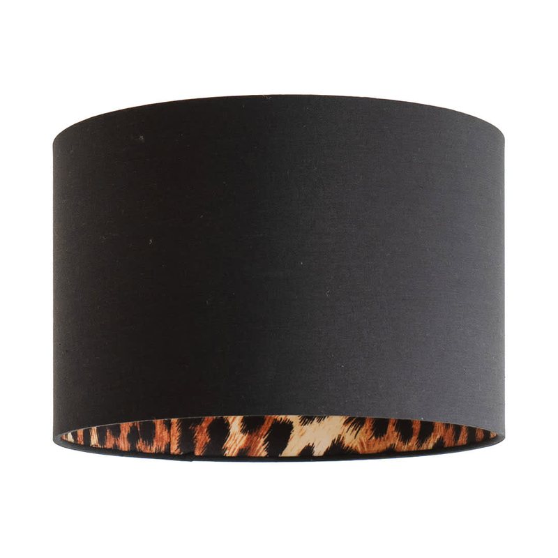 Black Drum Shade with Leopard Inner in Black